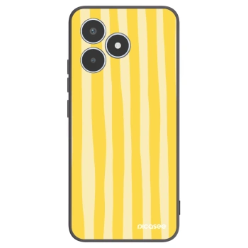 Picasee Μαύρη θήκη σιλικόνης για Realme C53 - Lines lemon