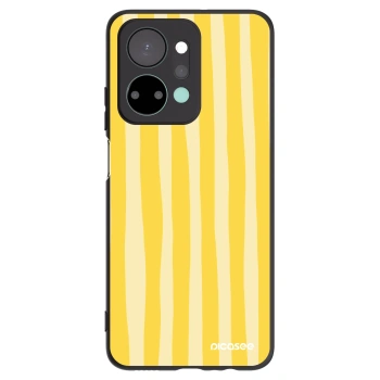 Picasee Μαύρη θήκη σιλικόνης για Honor X7a - Lines lemon