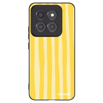 Picasee Μαύρη θήκη σιλικόνης για Xiaomi 14 Pro - Lines lemon