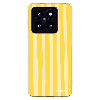 Picasee διαφανής θήκη σιλικόνης Xiaomi 14 Pro - Lines lemon