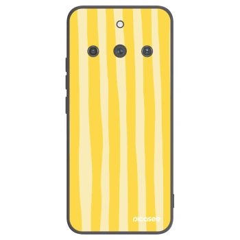 Picasee Μαύρη θήκη σιλικόνης για Realme 11 Pro+ - Lines lemon