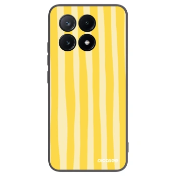 Picasee Μαύρη θήκη σιλικόνης για Xiaomi Poco X6 Pro - Lines lemon
