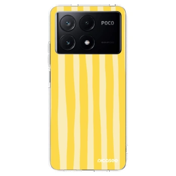 Picasee διαφανής θήκη σιλικόνης Xiaomi Poco X6 Pro - Lines lemon