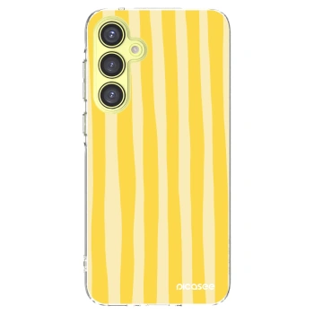 Picasee διαφανής θήκη σιλικόνης Samsung Galaxy A35 5G A356B - Lines lemon