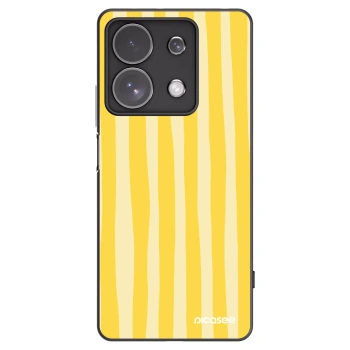 Picasee Μαύρη θήκη σιλικόνης για Xiaomi Redmi Note 13 Pro 4G - Lines lemon