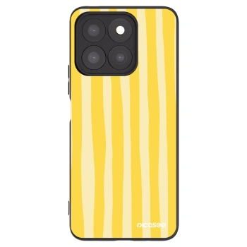 Picasee Μαύρη θήκη σιλικόνης για Honor X8b - Lines lemon