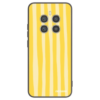 Picasee Μαύρη θήκη σιλικόνης για Realme 12 Pro 5G - Lines lemon