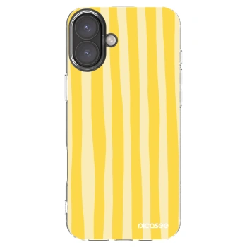 Picasee διαφανής θήκη σιλικόνης Apple iPhone 16 Plus - Lines lemon