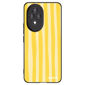 Picasee Μαύρη θήκη σιλικόνης για Honor 200 5G - Lines lemon