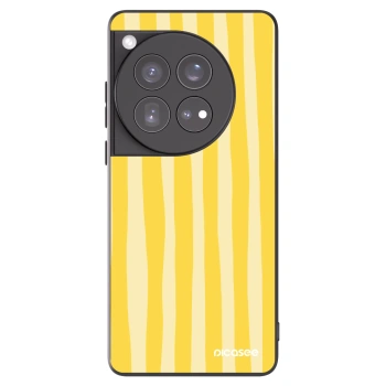 Picasee Μαύρη θήκη σιλικόνης για OnePlus 12 5G - Lines lemon