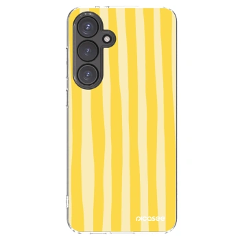Picasee διαφανής θήκη σιλικόνης Samsung Galaxy S24 FE S721B - Lines lemon