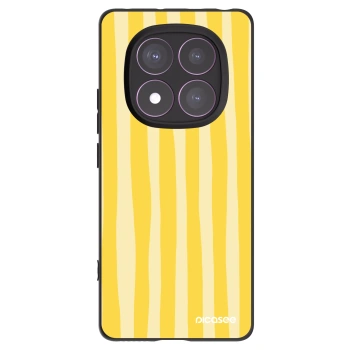 Picasee Μαύρη θήκη σιλικόνης για Xiaomi Redmi Note 14 Pro 4G - Lines lemon