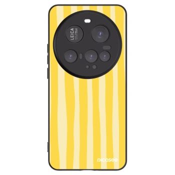 Picasee Μαύρη θήκη σιλικόνης για Xiaomi 15 Ultra - Lines lemon