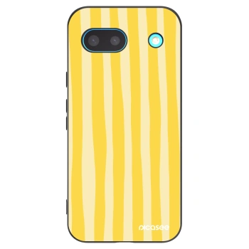 Picasee Μαύρη θήκη σιλικόνης για Google Pixel 8 - Lines lemon
