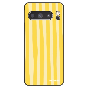 Picasee Μαύρη θήκη σιλικόνης για Google Pixel 8 Pro - Lines lemon