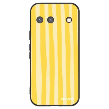 Picasee Μαύρη θήκη σιλικόνης για Google Pixel 9 - Lines lemon