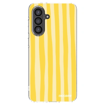 Picasee διαφανής θήκη σιλικόνης Samsung Galaxy A56 5G A566B - Lines lemon