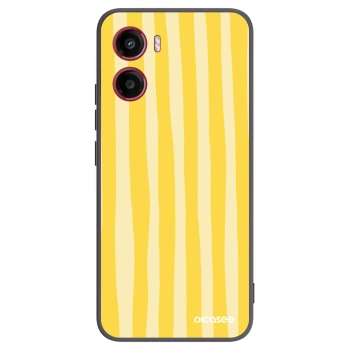 Picasee Μαύρη θήκη σιλικόνης για Motorola Moto G05 - Lines lemon