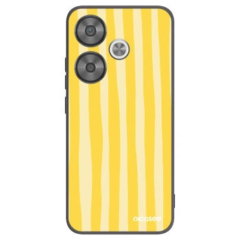 Picasee Μαύρη θήκη σιλικόνης για Xiaomi Poco F6 - Lines lemon