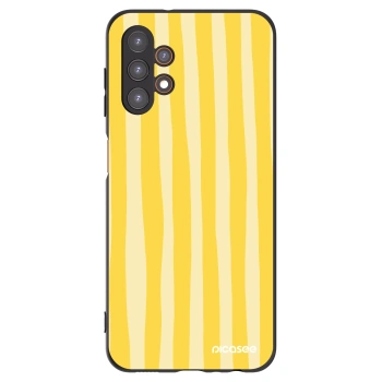 Picasee Μαύρη θήκη σιλικόνης για Samsung Galaxy A13 5G - Lines lemon