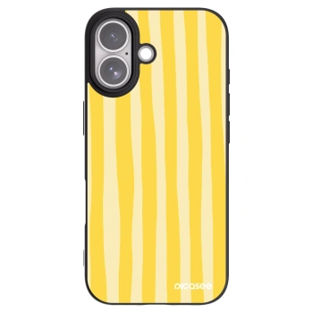 Picasee Μαύρη θήκη σιλικόνης για Apple iPhone 17 - Lines lemon