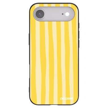 Picasee Μαύρη θήκη σιλικόνης για Apple iPhone Air - Lines lemon