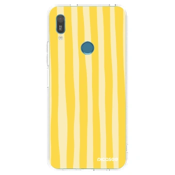 Picasee διαφανής θήκη σιλικόνης Huawei Y6 2019 - Lines lemon