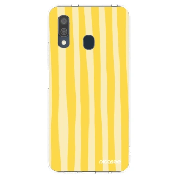 Picasee διαφανής θήκη σιλικόνης Samsung Galaxy A40 A405F - Lines lemon