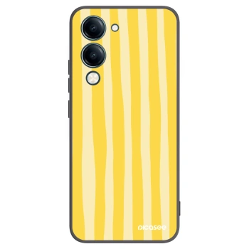 Picasee Μαύρη θήκη σιλικόνης για Vivo Y29s 5G - Lines lemon