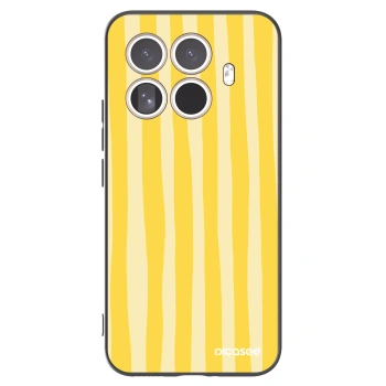 Picasee Μαύρη θήκη σιλικόνης για Xiaomi 15T Pro - Lines lemon
