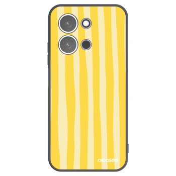 Picasee Μαύρη θήκη σιλικόνης για Xiaomi Redmi 15C 5G - Lines lemon