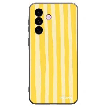 Picasee Μαύρη θήκη σιλικόνης για Samsung Galaxy A57 5G - Lines lemon