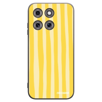 Picasee Μαύρη θήκη σιλικόνης για Motorola Moto G77 - Lines lemon