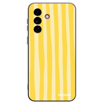 Picasee Μαύρη θήκη σιλικόνης για Samsung Galaxy A37 - Lines lemon