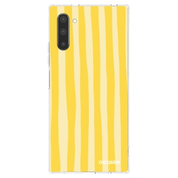 Picasee διαφανής θήκη σιλικόνης Samsung Galaxy Note 10 N970F - Lines lemon