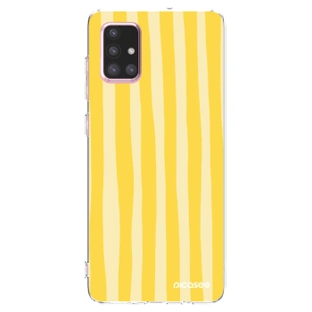 Picasee διαφανής θήκη σιλικόνης Samsung Galaxy A71 A715F - Lines lemon