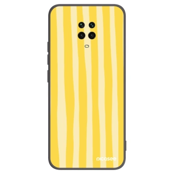 Picasee Μαύρη θήκη σιλικόνης για Xiaomi Redmi Note 9 Pro - Lines lemon