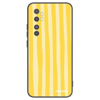 Picasee Μαύρη θήκη σιλικόνης για Xiaomi Mi Note 10 Lite - Lines lemon