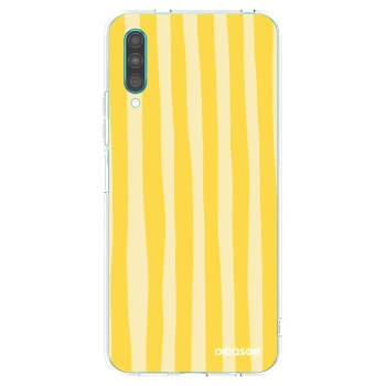 Picasee διαφανής θήκη σιλικόνης Samsung Galaxy A30s A307F - Lines lemon