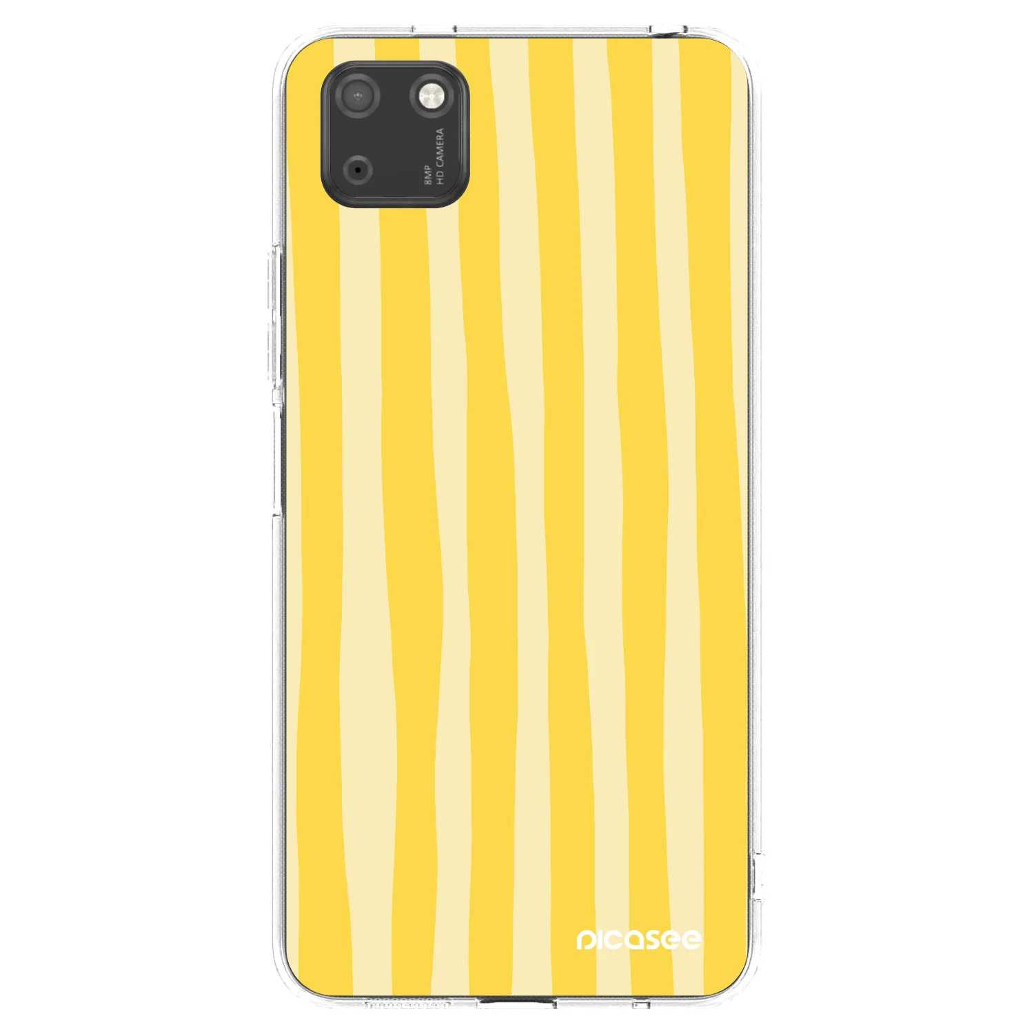 Picasee διαφανής θήκη σιλικόνης Huawei Y5P - Lines lemon