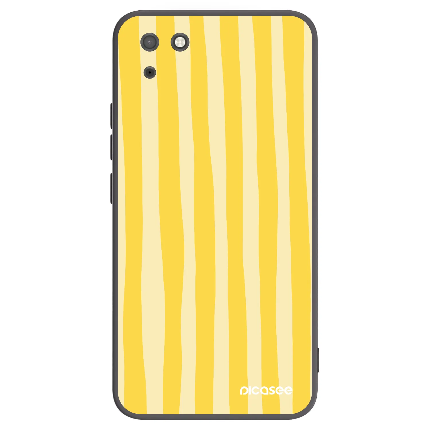 Picasee Μαύρη θήκη σιλικόνης για Huawei Y5P - Lines lemon