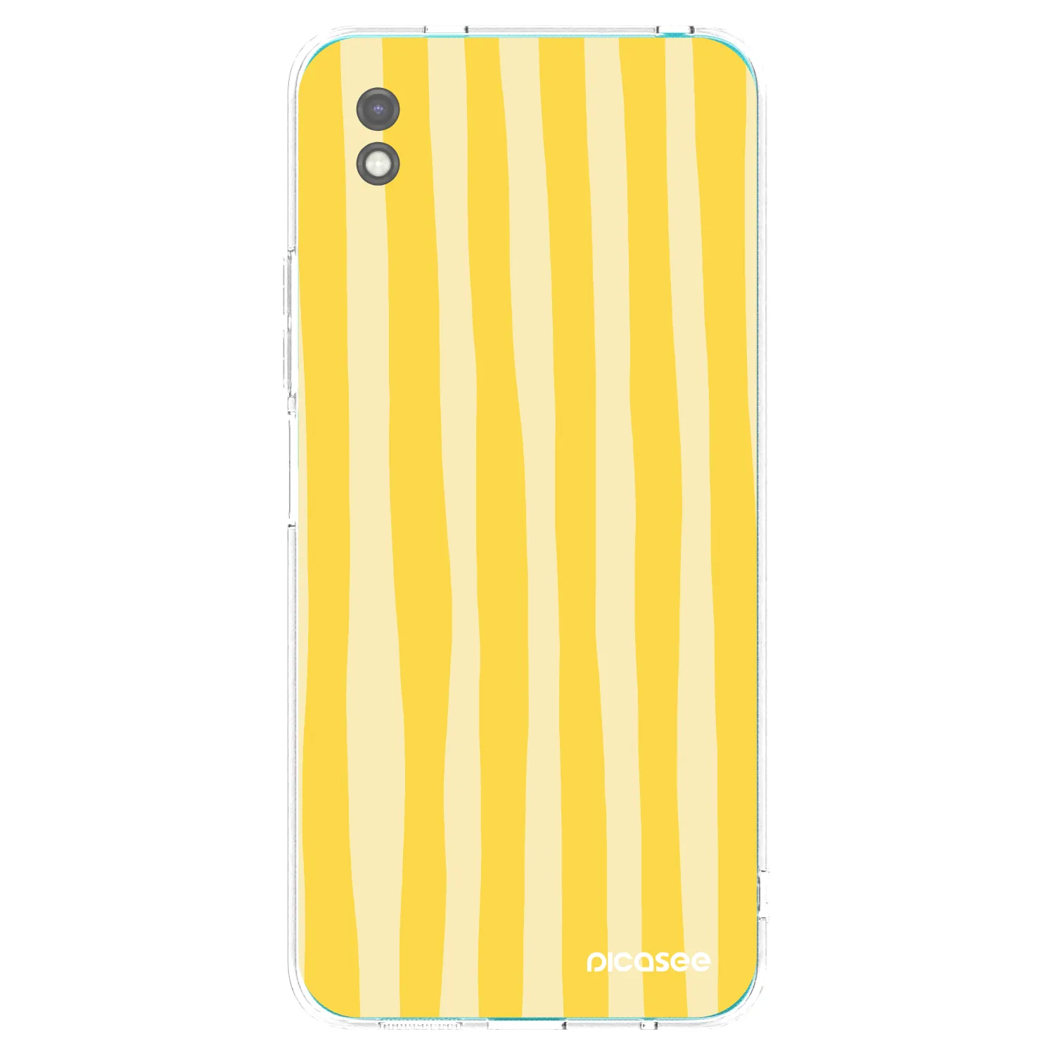Picasee Μαύρη θήκη σιλικόνης για Xiaomi Redmi 9A - Lines lemon