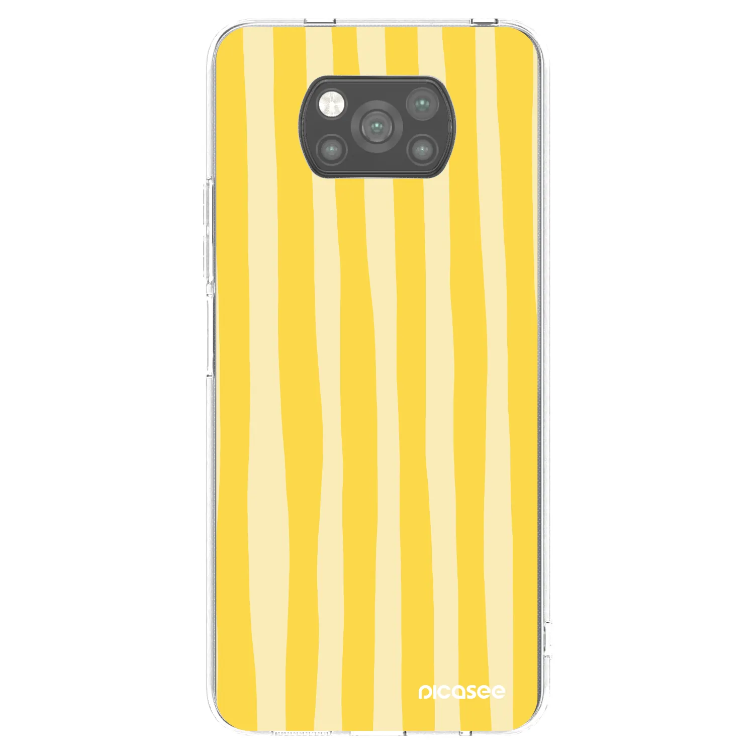 Picasee Μαύρη θήκη σιλικόνης για Xiaomi Poco X3 - Lines lemon