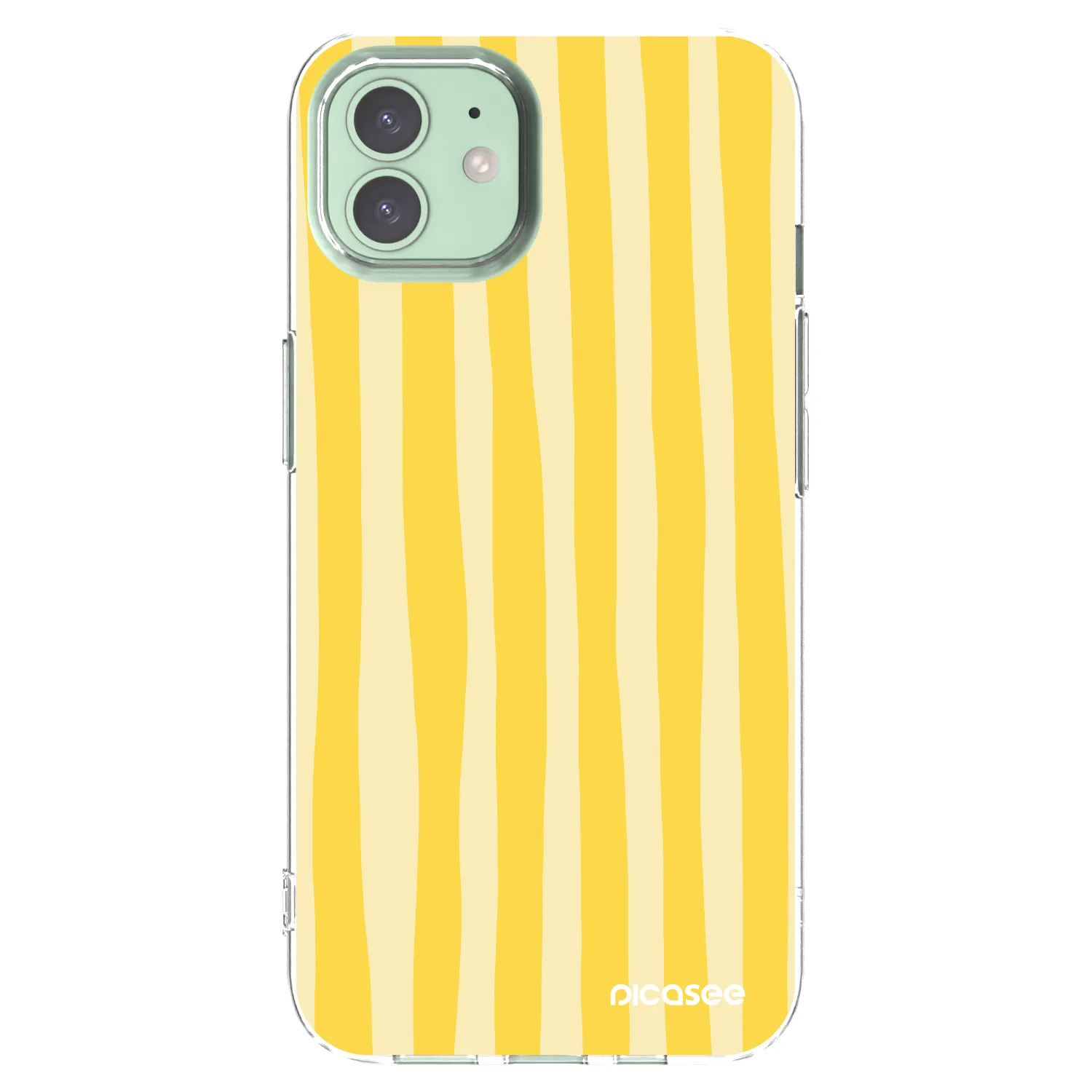 Picasee διαφανής θήκη σιλικόνης Apple iPhone 12 Pro - Lines lemon