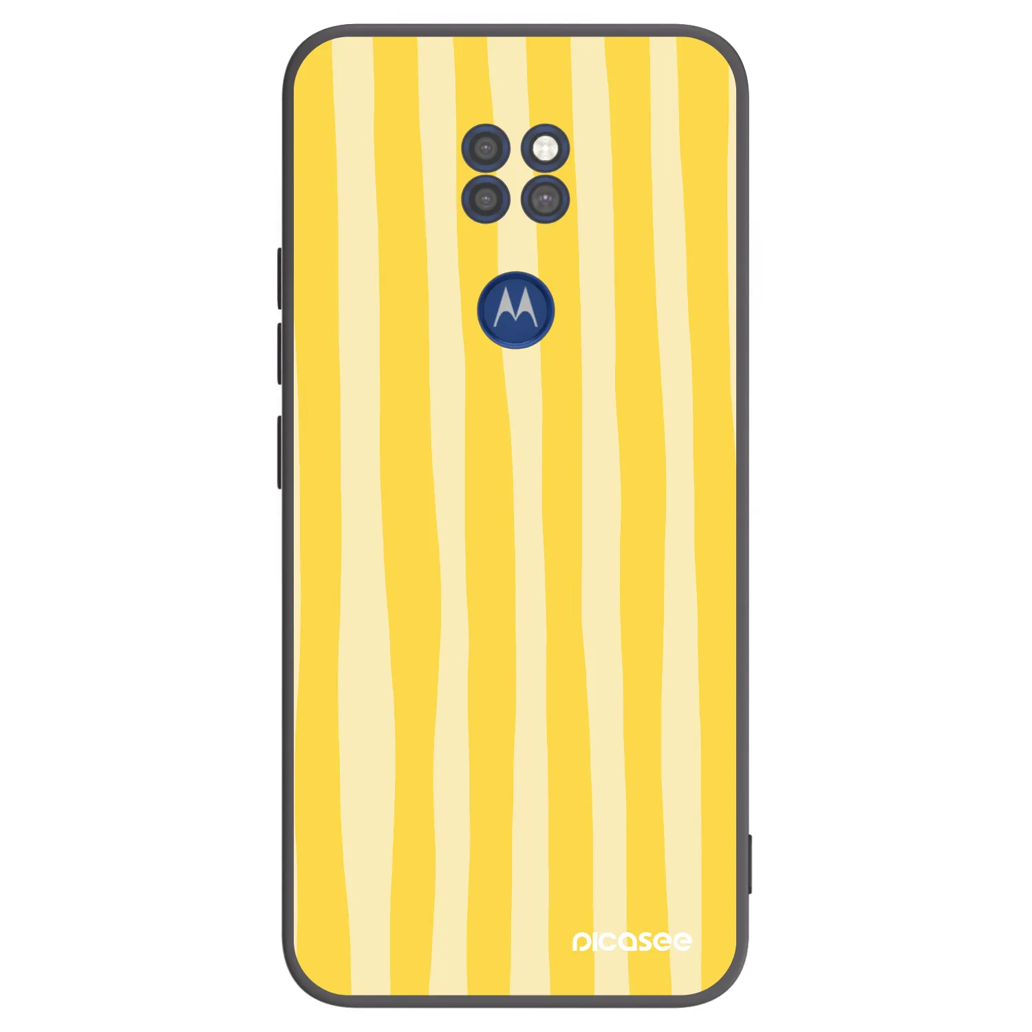 Picasee Μαύρη θήκη σιλικόνης για Motorola Moto G9 Play - Lines lemon