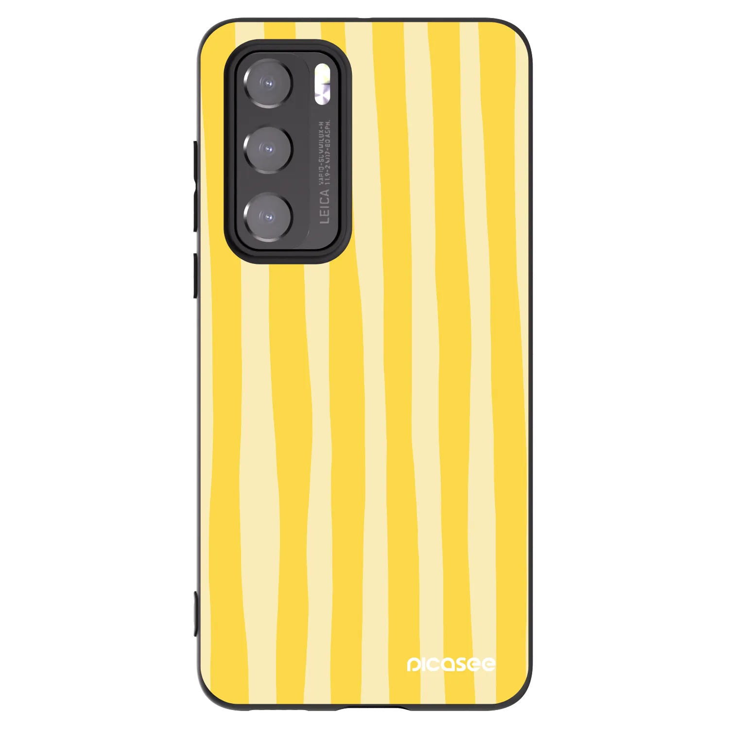 Picasee Μαύρη θήκη σιλικόνης για Huawei P40 - Lines lemon