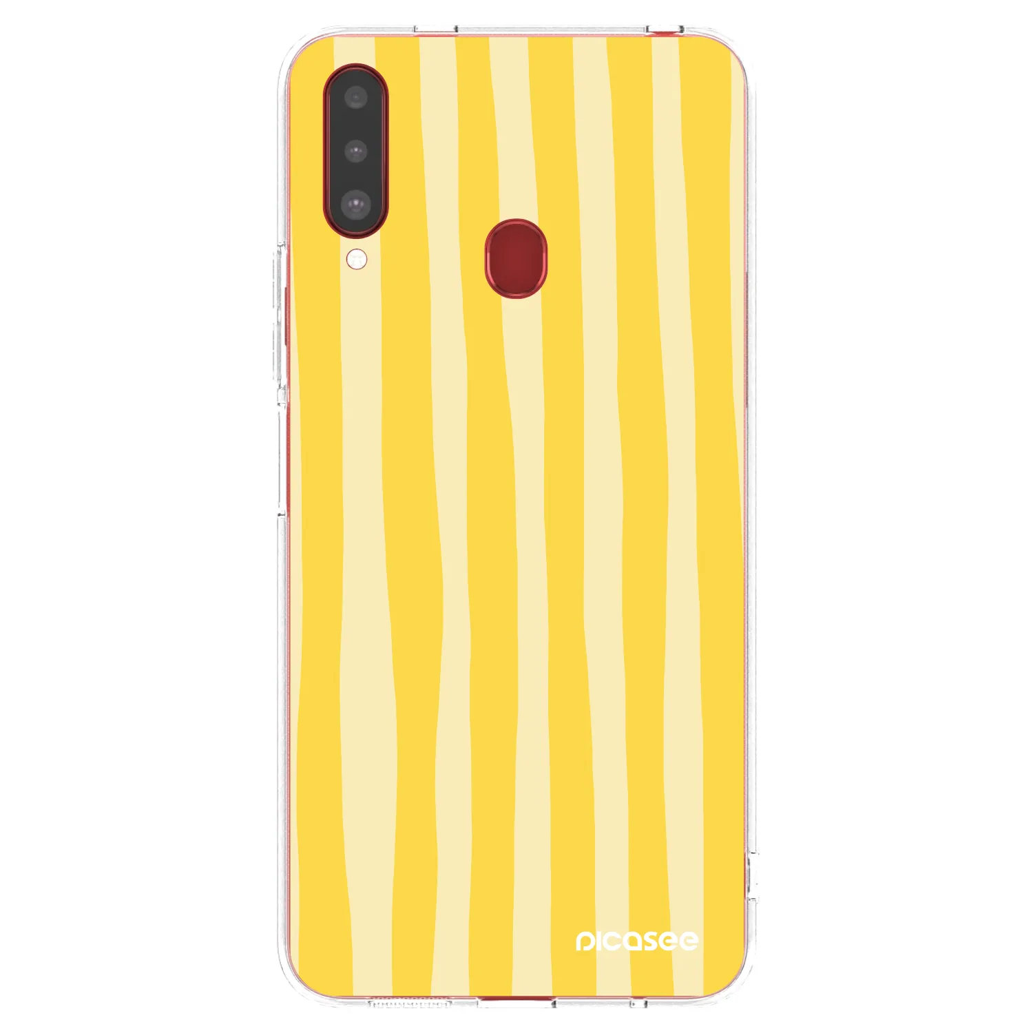 Picasee διαφανής θήκη σιλικόνης Samsung Galaxy A20s - Lines lemon