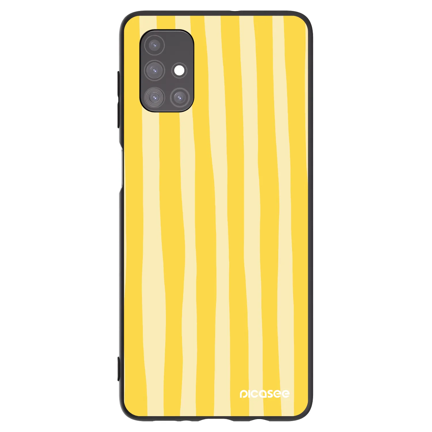 Picasee Μαύρη θήκη σιλικόνης για Samsung Galaxy M51 M515F - Lines lemon