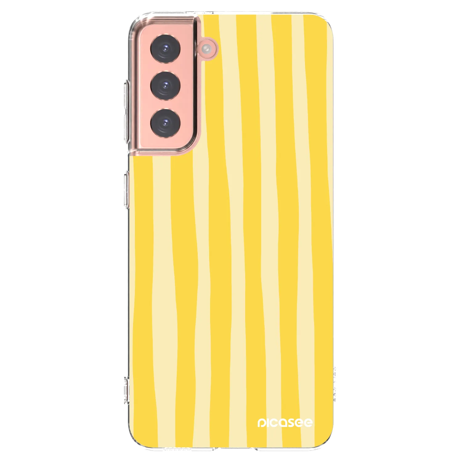 Picasee διαφανής θήκη σιλικόνης Samsung Galaxy S21 5G G991B - Lines lemon