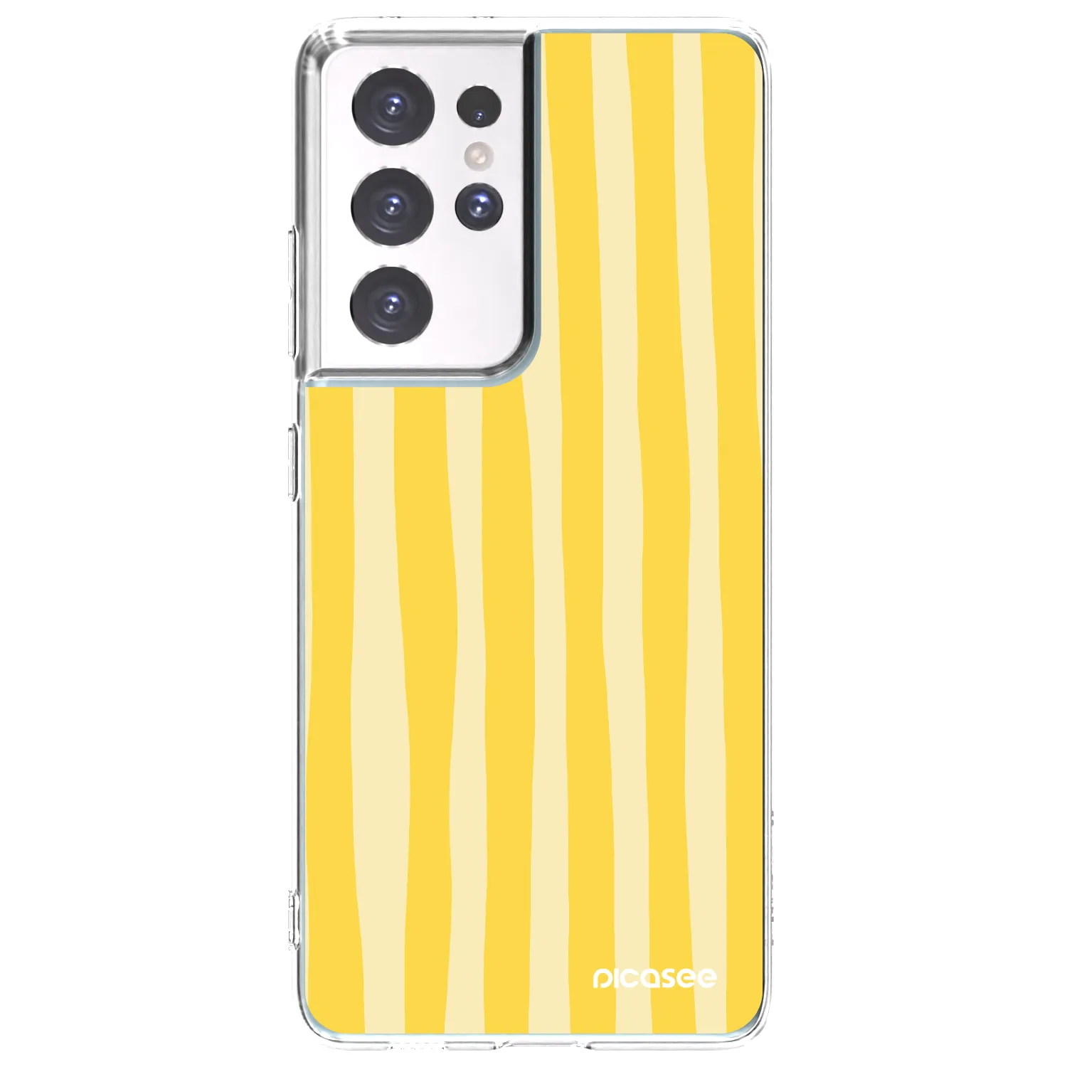 Picasee διαφανής θήκη σιλικόνης Samsung Galaxy S21 Ultra 5G G998B - Lines lemon